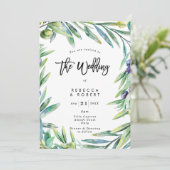 Italie Amalfi olives modernes faire-part de mariag (Debout devant)