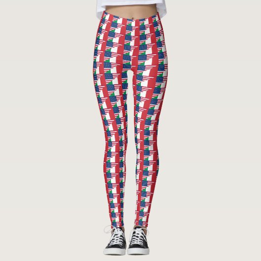 Italie Amérique Italie États-Unis Drapeau Leggings (Devant)