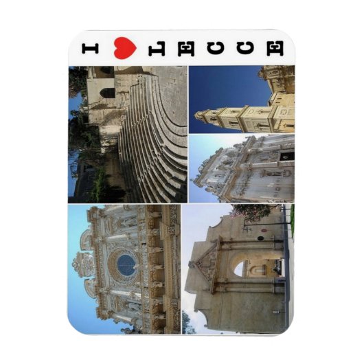 Italië - Apulië - Salento - Lecce - I Love - Magneet (Verticaal)