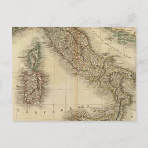 Italië Atlas Map Briefkaart
