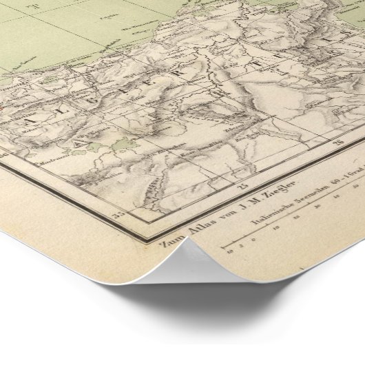 Italië Atlas Map Poster (Hoek)