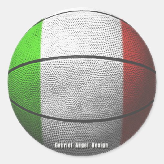 Italië Basketbal Ronde Sticker (Voorkant)