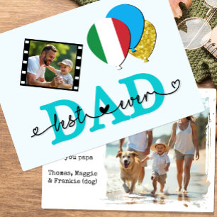 Italië Beste Papa Ooit Foto Kaart, Vlag, Vaderdag Kaart