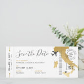 Italië Bestemmingsinstapkaart Opslaan datum goud Kaart (Staand voorkant)