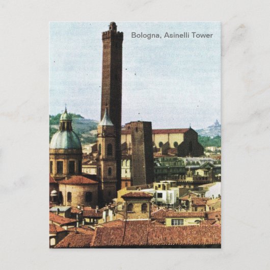 Italië, Bologna, Asinelli Tower Briefkaart (Voorkant)