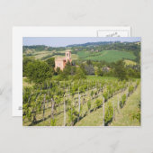 Italië, Bologna, Uitzicht door Vineyard naar Chies Briefkaart (Voorkant / Achterkant)
