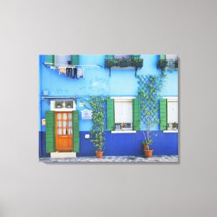Italië, Burano. Een kleurrijk huis in Burano nabij Canvas Afdruk