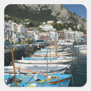 ITALIË, Campania, (Baai van Napels), CAPRI: Marina Vierkante Sticker