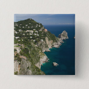 ITALIË, Campania, (Baai van Napels), CAPRI: Vierkante Button 5,1 Cm