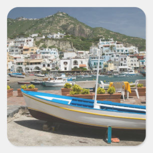 ITALIË, Campania, (Baai van Napels), ISCHIA, Vierkante Sticker