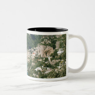 Italië, Campania, Schiereiland Sorrento, Positano, Tweekleurige Koffiemok