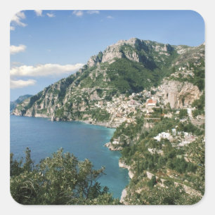 Italië, Campania, Schiereiland Sorrento, Positano, Vierkante Sticker