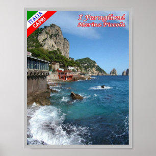 Italië - Campanië - Capri - Marina Piccola - Poster