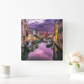 Italie Canal Venise Acrylique Horloge murale (Maison)