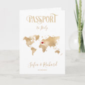 Italie Carte Mariage Destination Passport Gold (Devant)