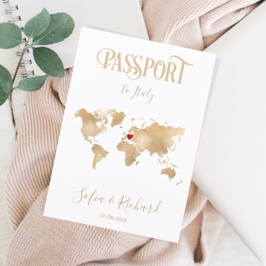 Italie Carte Mariage Destination Passport Gold