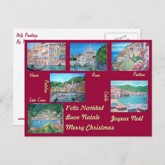 Italie - Carte postale de Noël (Devant / Derrière)