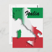 Italie Carte postale drapeau italien (Devant / Derrière)