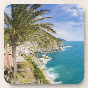 Italië, Cinque Terre, Vernazza, Stad aan de hellin Drankjes Onderzetter