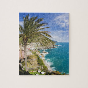 Italië, Cinque Terre, Vernazza, Stad aan de hellin Legpuzzel