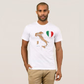 Italie Coeur du drapeau et carte T-shirt (Devant entier)