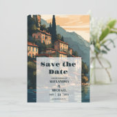 Italië Comomeer Bestemming Bruiloft Save The Date (Staand voorkant)