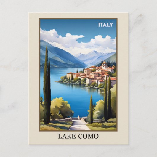 Italië Comomeer Vintage Reizen Briefkaart (Voorkant)