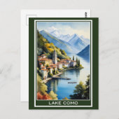 Italië Comomeer Vintage Reizen Briefkaart (Voorkant / Achterkant)