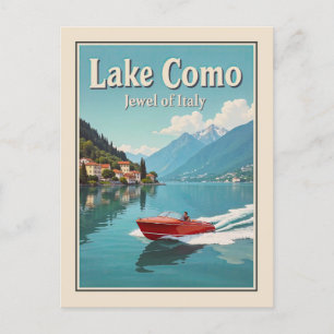 Italië Comomeer Vintage Reizen Briefkaart