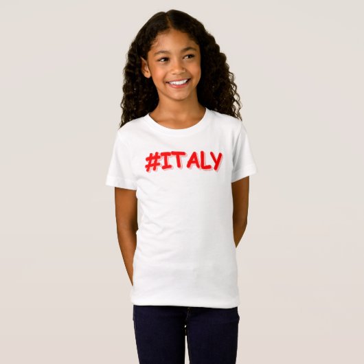 "#ITALIË" Cute Design. Bestel nu T-shirt (Voorkant volledig)