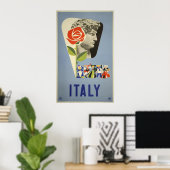 Italië David Statue Vintage Poster (Thuiskantoor)