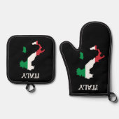 Italië Design Ovenwant & Pannenlap Set (Voorkant)