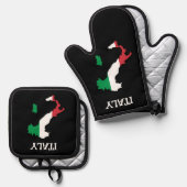 Italië Design Ovenwant & Pannenlap Set (Voorkant / Achterkant)