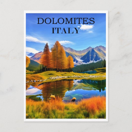 Italië  Dolomieten Bergreizen Briefkaart (Voorkant)