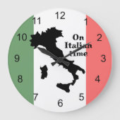 Italie Drapeau et carte Design Horloge (Recto)