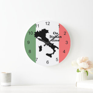 Italie Drapeau et carte Design Horloge