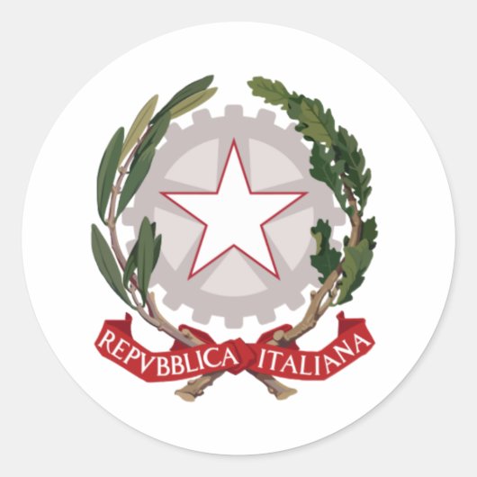 Italië Embleem Ronde Sticker (Voorkant)