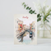 Italie en aquarelle carte postale (Debout devant)