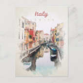 Italie en aquarelle carte postale (Devant)