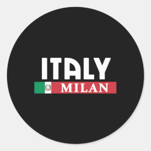 Italië en de Italiaanse stad Milaan Ronde Sticker