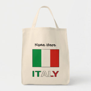 Italië en de Italiaanse vlag met Jouw naam Tote Bag