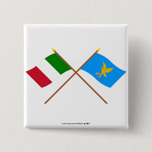 Italië en Friuli-Venezia Giulia varen onder de vla Vierkante Button 5,1 Cm