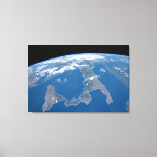 Italië en het eiland Sicilië. Canvas Afdruk