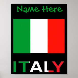 Italië en Italiaanse vlag groene personalisatie he Poster