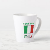 Italië en Italiaanse vlag Groene Personalisatie Latte Mok (Rechterhoek)