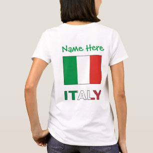 Italië en Italiaanse vlag Groene Personalisatie Vr T-shirt