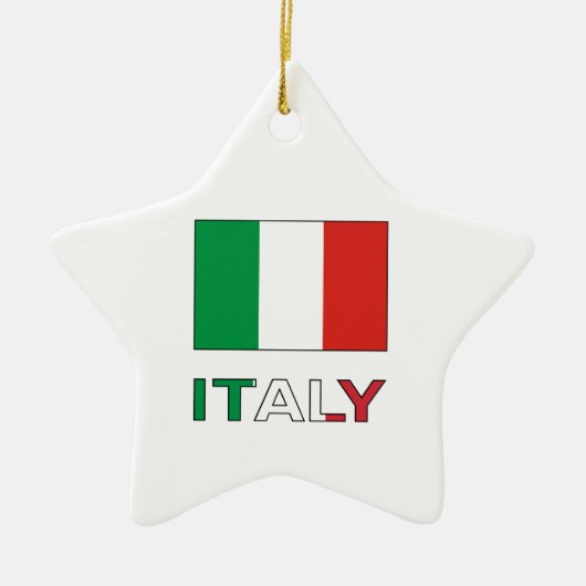 Italië en Italiaanse vlag Keramisch Ornament (Voorkant)