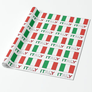 Italië en Italië met vlag Cadeaupapier
