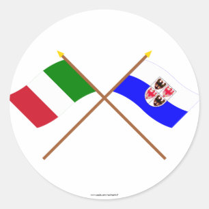 Italië en Trentino-Alto Adige varen onder de vlag Ronde Sticker