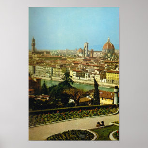 Italië, Firenze, Panorama van de stad Poster